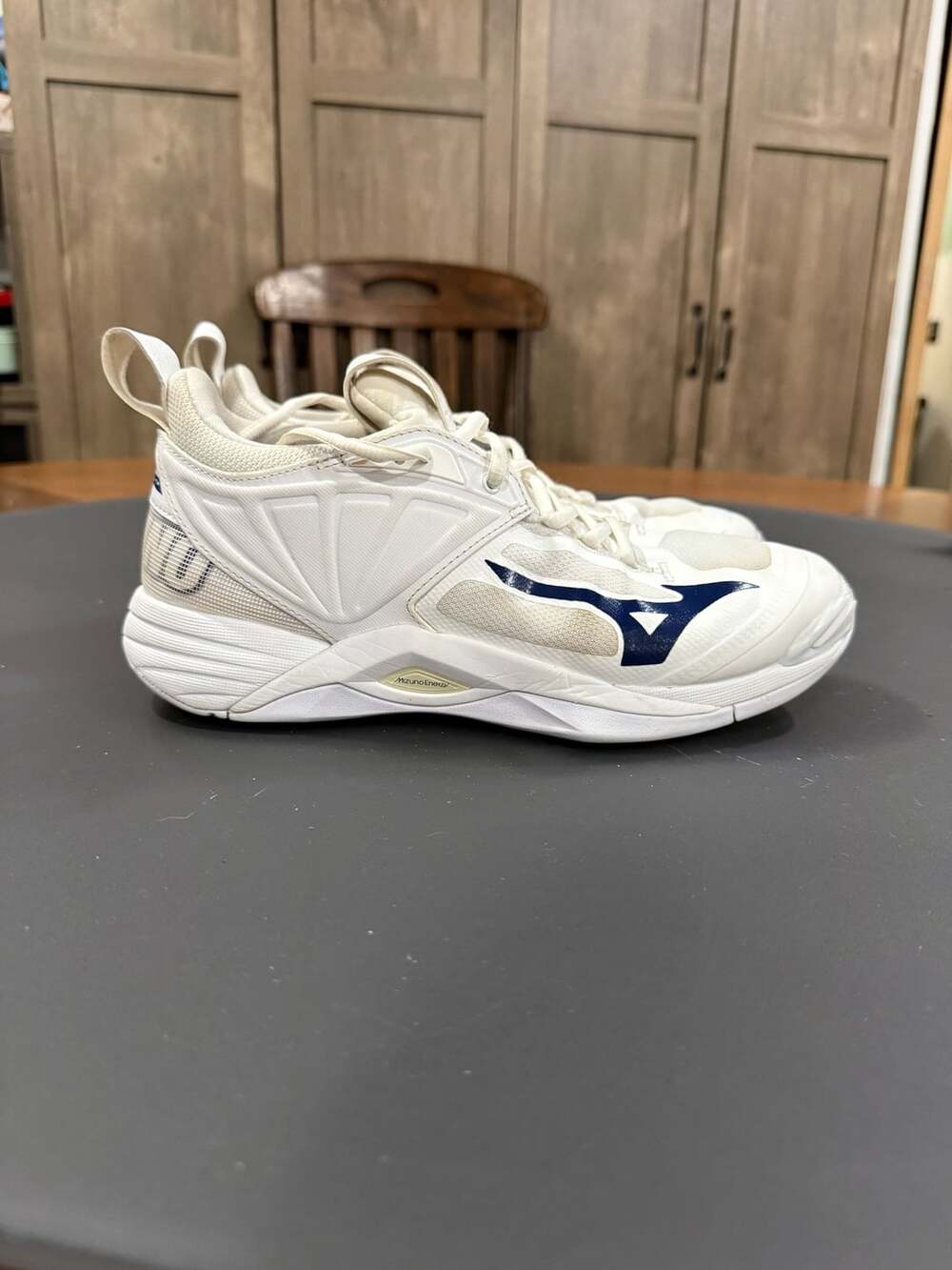 Mizuno Wave Momentum 2 Size 8.5 White Navy Volleyball Shoes